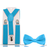 Ashton Allen Global Solid Color Children's Elastic Suspenders and Bowtie Set For Boys Girls Babies Toddlers