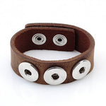 Light Brown Leather Chunk Charm Bracelet. For Snap Button Chunk Charms.