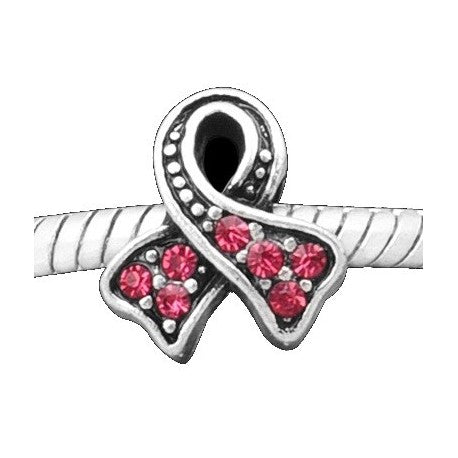 Rose Stones Breast Cancer Awareness Charm Bead