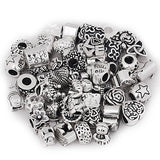 Pack Of 10 Assorted Silver And Rhinestone Charm Beads. Fits All Major Charm Bracelets.