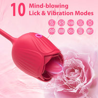 Rose Toy Dildo Thrusting Vibrator for Women Egg Clitoris Sucker Stimulator Tongue Licking Adults Goods Sucking Sex Toys Female