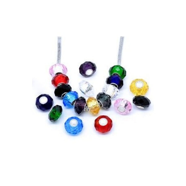 10 Assorted Faceted Crystal Charm Beads