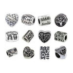 10 Assorted Family Charm Spacer Beads. Fits All Major Charm Bracelets.