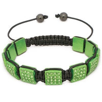 10mm Light Green Rhinestone Shamballa Style Bracelet.