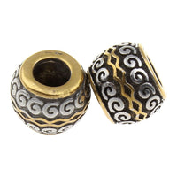 Stainless Steel Black , Silver, and Gold Spacer Charm Bead