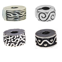 Set of 8 Abstract Design Clip Lock Stopper Beads