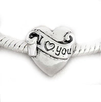 I Love You Ribbon Heart Charm Bead Pandora