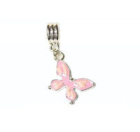 Pink Enamel Butterfly Dangle Charm
