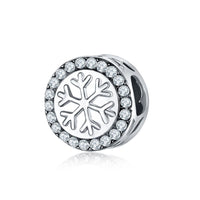 Buckets of Beads Clear Rhinestones Snowflakes Christmas Inspired Charm Bead