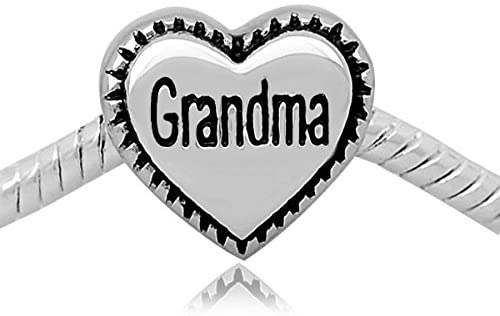 Buckets of Beads Stainless Grandma Heart Charm Bead