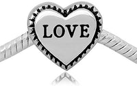 Buckets of Beads Stainless Steel Love Heart Charm Bead