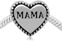 Buckets of Beads Stainless Steel Mama Heart Charm Bead
