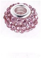 Rose Pink Swarovski Crystal Charm Bead