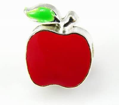 Red Teachers Apple Charm Bead