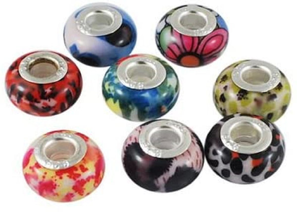(10) Pack of Assorted Colorful Resin Charm Beads