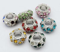 (10) Pack of Assorted Resin Rhinestone Crystal Charm Beads