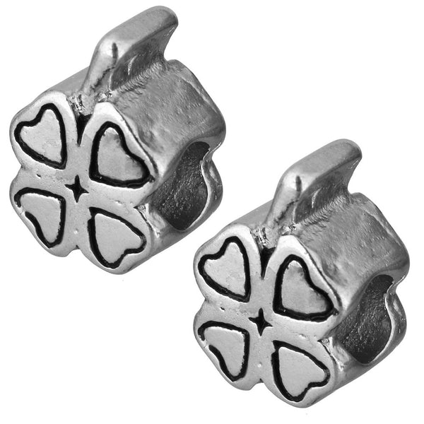 Stainless Steel 4-Leaf Clover Charm Bead