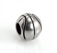 Stainless Steel Basketball Charm Bead