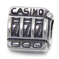 Stainless Steel Casino Slot Machine Charm Bead