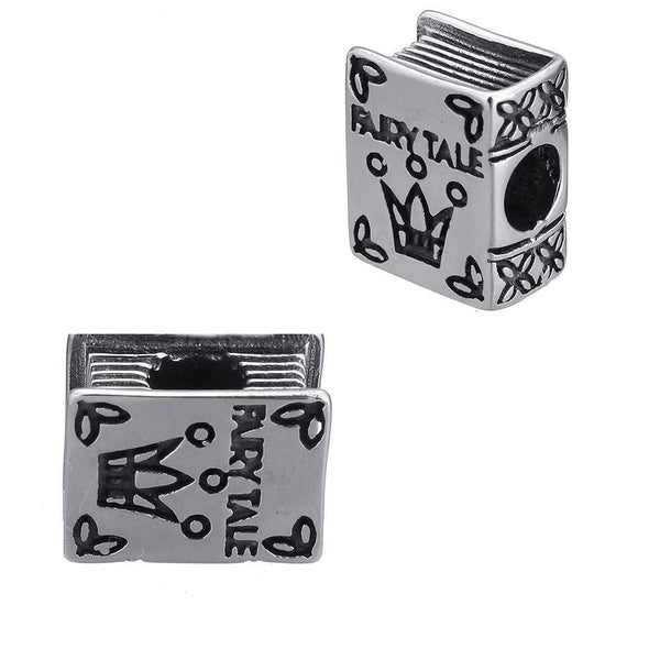 Stainless Steel Fairy Tale Story Book Charm Bead