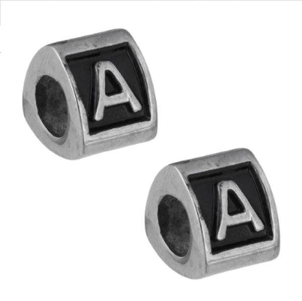 Stainless Steel Letter A Alphabet Charm Bead
