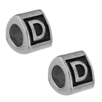 Stainless Steel Letter D Alphabet Charm Bead