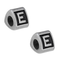 Stainless Steel Letter E Alphabet Charm Bead