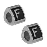 Stainless Steel Letter F Alphabet Charm Bead