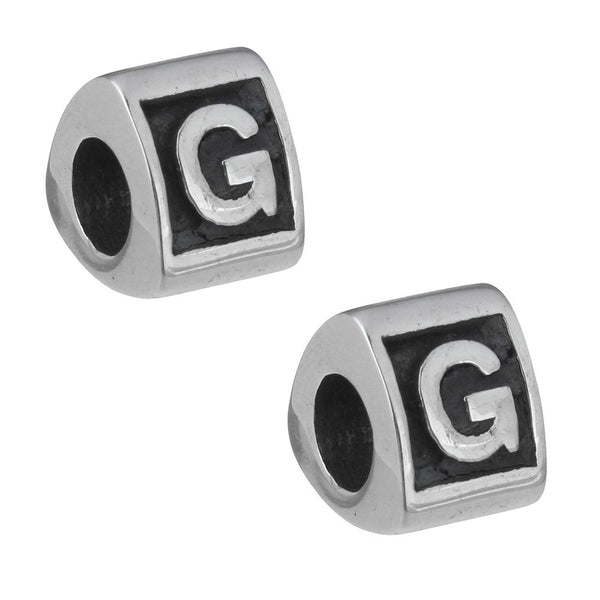 Stainless Steel Letter G Alphabet Charm Bead