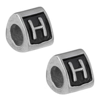 Stainless Steel Letter H Alphabet Charm Bead