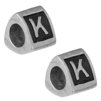 Stainless Steel Letter K Alphabet Charm Bead