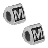 Stainless Steel Letter M Alphabet Charm Bead