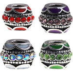 Buckets of Beads Enamel Rhinestone Charm Bead Fits Pandora Troll Biagi Zables, Set of 4