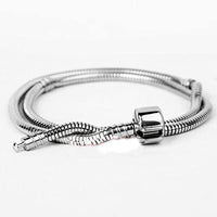 18 Inch Stainless Steel Barrel Clasp Charm Necklace