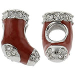 Buckets of Beads Stainless Steel Christmas Red Stocking Charm Bead