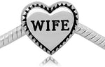 Buckets of Beads Stainless Wife Heart Charm Bead