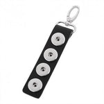 Black Leather Chunk Charm Keychain. For Snap Button Chunk Charms.