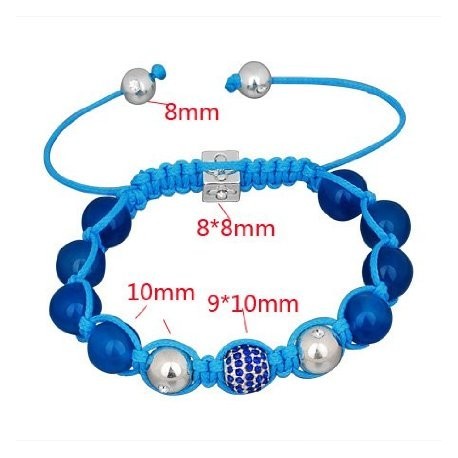 Blue Stones Shamballa Style Bracelet
