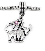 Pink Rhinestone Taurus Dangle Charm