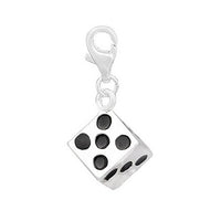 Dice Clip On Dangle Charm With Lobster Clasp