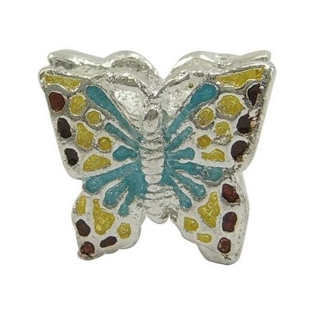 Buckets of Beads Colorful Enamel Butterfly Charm Bead