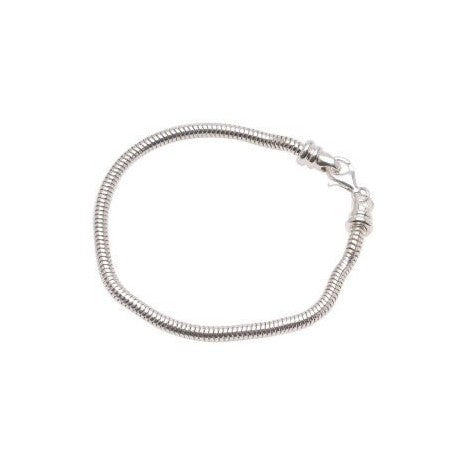 Silver Polished Charm Bracelet 9.5 Inch Screw End