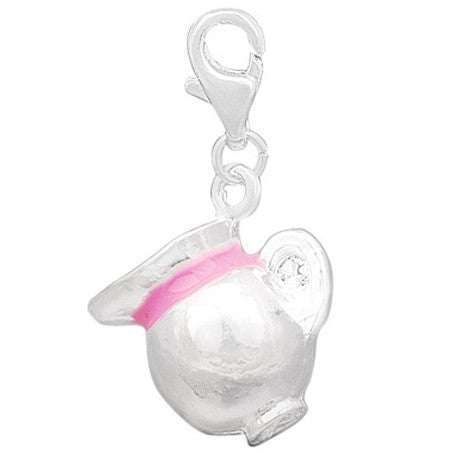 Teapot Clip On Dangle Charm With Lobster Clasp