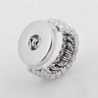 One Size Fits All Elastic Metal Chunk Charm Ring. For Snap Button Chunk Charms.