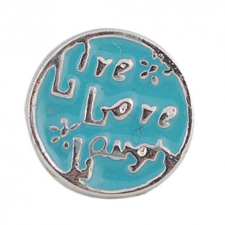 Floating Light Blue Live Love Laugh Charm Compatible With Origami Owl Lockets