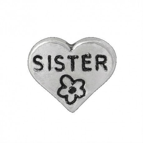 Floating Flower Sisters Heart Charm Compatible With Origami Owl Lockets