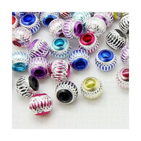 Pack of 10 Assorted Aluminum Charm Beads. Fits All Major Charm Bracelets.