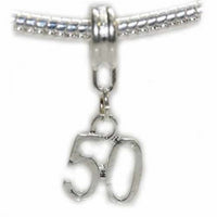 Happy 50th Birthday Dangle Charm Bead