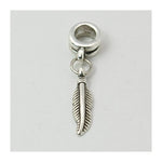 Indian Feather Dangle Charm Bead