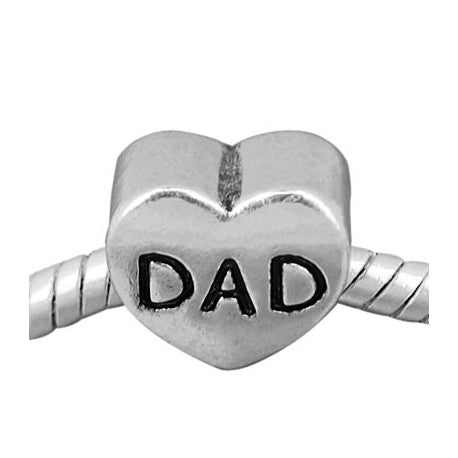 #2 Dad Heart Charm Bead